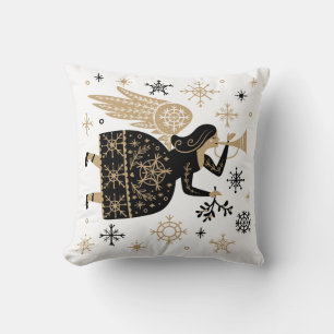 Gold Angel Stars Kerstkerst Carol Folkart Kussen
