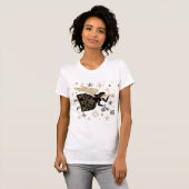 Gold Angel Stars Kerstkerst Carol Folkart T-shirt (Voorkant volledig)