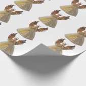 Gold Angel White Wrapping Paper Cadeaupapier (Hoek)
