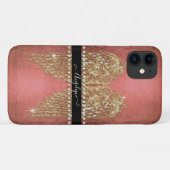 Gold Angel Wings Bright Pink Folie Diamond Jewel Case-Mate iPhone Case (Achterkant (horizontaal))