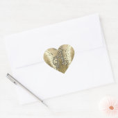 Gold Angel Wings Heart Letter A Hart Sticker (Envelop)