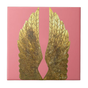 Gold Angel Wings Keramische Tegel Tegeltje