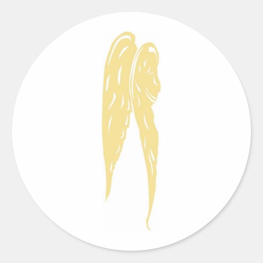Gold Angel Wings Ronde Sticker (Voorkant)