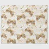 Gold Angel Wings & Stars Gift Wrap Paper Cadeaupapier (Vlak)