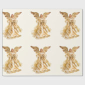 Gold Angel Wrapping Paper Cadeaupapier (Vlak)