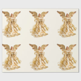 Gold Angel Wrapping Paper Cadeaupapier