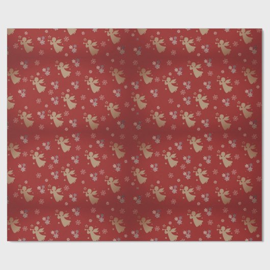 Gold Angel Wrapping Paper Cadeaupapier (Vlak)