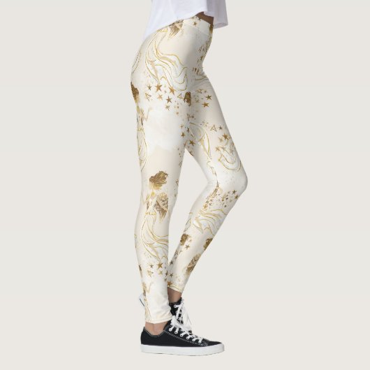 Gold Angels op witte Leggings (Rechts)