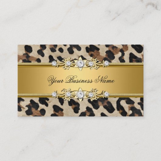 Gold Animal Black Jewel Look Afbeelding Visitekaartje (Voorkant)