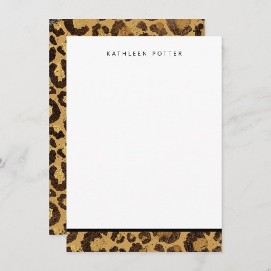 Gold Animal Print briefkaarten (Voorkant / Achterkant)