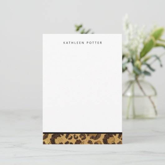 Gold Animal Print briefkaarten (Staand voorkant)