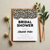 Gold Animal Print Bruids Douche Uitnodiging