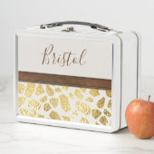 Gold Animal Print Faux Leather Trim op maat (In situ)