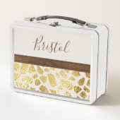 Gold Animal Print Faux Leather Trim op maat (Voorkant)