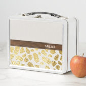 Gold Animal Print Faux Leather Trim op maat (In situ)