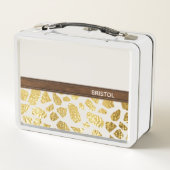 Gold Animal Print Faux Leather Trim op maat (Achterkant)