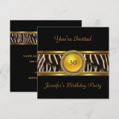 Gold Animal Wild Invite 30th Birthday Party 4 Kaart