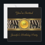 Gold Animal Wild Invite 30th Birthday Party 4 Kaart<br><div class="desc">Gold Animal Wild nodigde 30e verjaardag uit voor de 40e verjaardag van de verjaardag van de legant. Zizzago maakte dit ontwerp Copyrighted 2010</div>