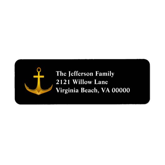 Gold Anker Return Address Labels (Voorkant)