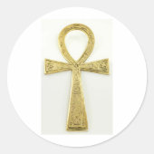 Gold Ankh Ronde Sticker (Voorkant)