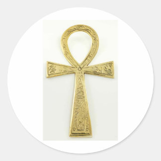 Gold Ankh Ronde Sticker