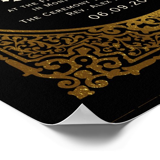  Gold Antiek Alternative WeddingCertificate Poster (Hoek)