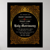  Gold Antiek Alternative WeddingCertificate Poster (Voorkant)