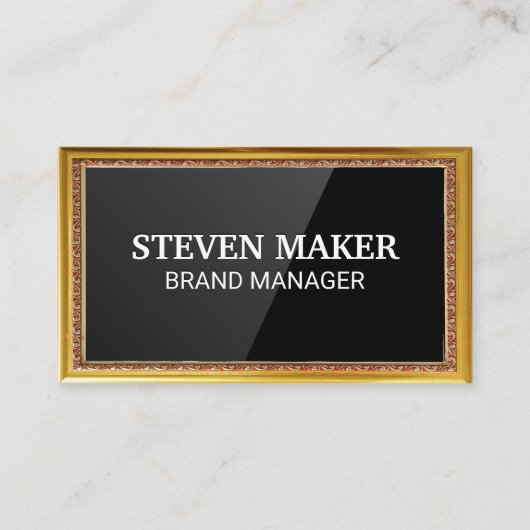 Gold Antiek Border | Achtergrond zwart-wit Visitekaartje (Voorkant)