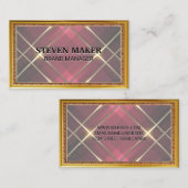 Gold Antiek Border | Rode strepen | Goudlijnen Visitekaartje (Voorkant / Achterkant)