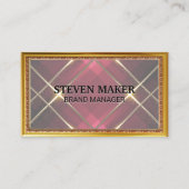 Gold Antiek Border | Rode strepen | Goudlijnen Visitekaartje (Voorkant)