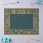 Gold Antiek Floral Lijst Ontkoppeling diep Blauwgr Tissuepapier (Craft)