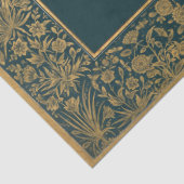 Gold Antiek Floral Lijst Ontkoppeling diep Blauwgr Tissuepapier (Detail)