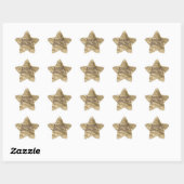 Gold Antiek Glitter Glitz Shine Bright Ster Sticker (Vel)