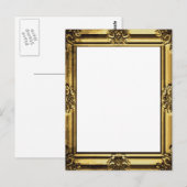 Gold Antiek Lijst met schuifwiel Briefkaart (Voorkant / Achterkant)