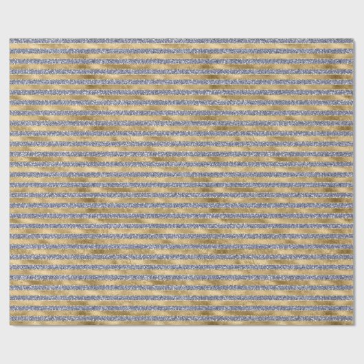 Gold Antiek Paars Glitter Glitz Stripes Cadeaupapier (Vlak)
