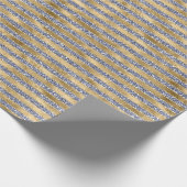 Gold Antiek Paars Glitter Glitz Stripes Cadeaupapier (Hoek)