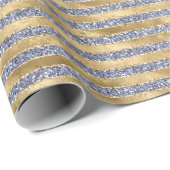 Gold Antiek Paars Glitter Glitz Stripes Cadeaupapier (Rol Hoek)