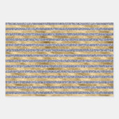 Gold Antiek Paars Glitter Glitz Stripes Inpakpapier Vel (Voorkant)