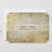 Gold Antiek Ticket Wedding Uitnodigen Receptie Inf Kaart (Achterkant)