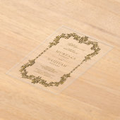 Gold Antique Gilded Frame Muslim Wedding Acryl Uitnodigingen (Laagn)