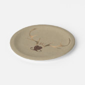 Gold Antlers & Brown Paper Rustic Wedding Papieren Bordje (Gekanteld)