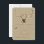 Gold Antlers & Bruin Papier Rustic Wedding RSVP<br><div class="desc">Gold Antlers & bruin papier Rustic Wedding RSVP. Overeenkomende objecten in mijn winkel.</div>