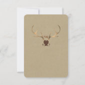 Gold Antlers & Bruin Papier Rustic Wedding RSVP Kaartje (Achterkant)