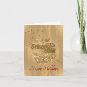 Gold Apple Teacher's Christmas Wenskaart Feestdagen Kaart