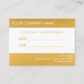 Gold Appointment Reminder Kaart (Voorkant)