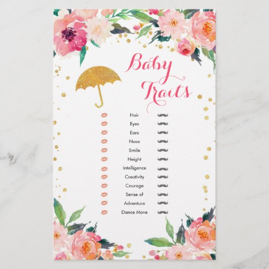 Gold April Showers Baby shower Baby (Voorkant)