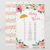 Gold April Showers Baby shower Baby (Voorkant / Achterkant)