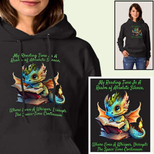 Gold Aqua Baby Dragon Warning Leesboek Stem Hoodie