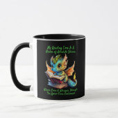 Gold Aqua Baby Dragon Warning Leesboek Stem Mok (Links)