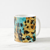 Gold Aqua Black Leopard Animal Koffiemok (Voorkant rechts)